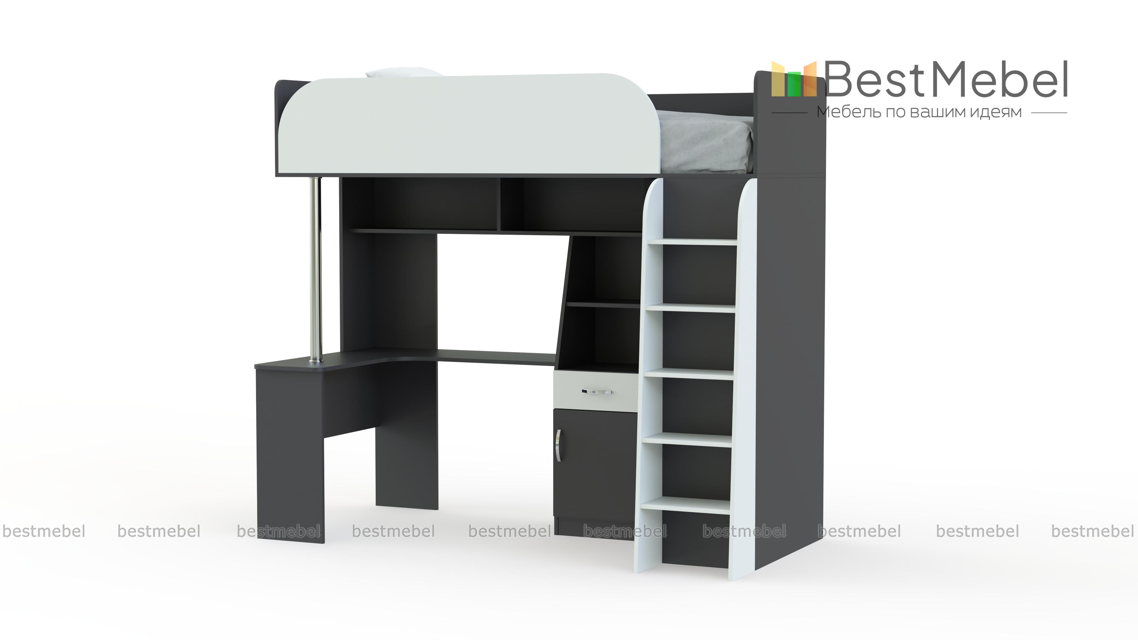 Угловая кровать-чердак Мультиплекс BMS - Фото