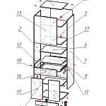 Схема сборки Шкаф пенал с дверцами и 1-м ящиком Настя 2 BMS
