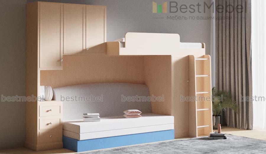 Кровать-чердак с диваном Мармелад 18 BMS - Фото