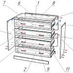 Схема сборки Комод 4 ящика 2.06 Лотос BMS
