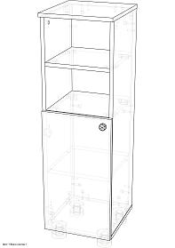 Пенал в ванную  (330х1083х355)