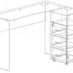 Чертеж Стол с выкатной тумбой Офис-2 BMS