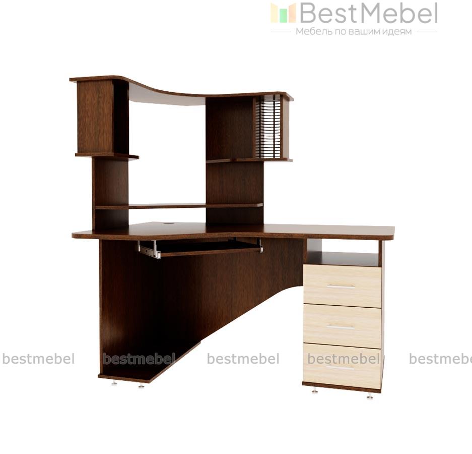 Угловой компьютерный стол Веста с тумбой BMS - Фото