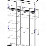 Чертеж Шкаф-купе Миллениум 3А BMS