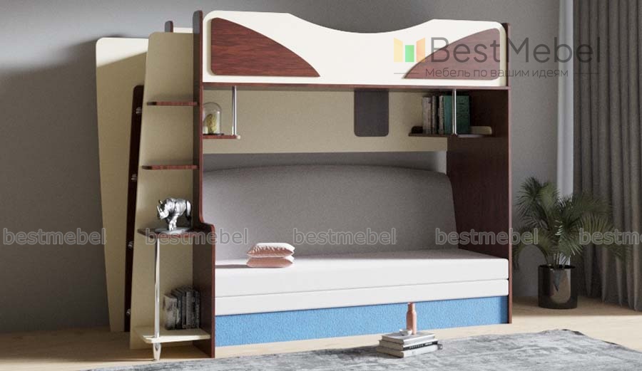 Кровать-чердак с диваном Василиса 27 BMS