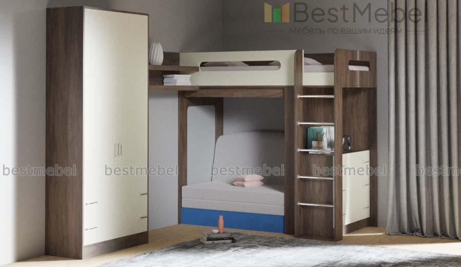 Кровать-чердак с диваном Мармелад 20 BMS - Фото