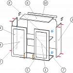 Схема сборки Шкаф-витрина 2ДВ Трапеза Рамочная BMS
