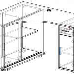 Чертеж Угловой компьютерный стол Марта 1 BMS