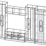 Чертеж Мебельная стенка Лас-Вегас BMS