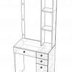 Чертеж Туалетный столик с подсветкой Мирроу 7 BMS