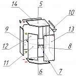 Схема сборки Шкаф угловой трапеция 1 дверь Палермо BMS