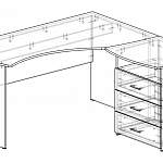 Чертеж Стол офисный угловой Маер 48 BMS
