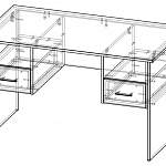 Чертеж Стол офисный СТ 2Т-10 BMS
