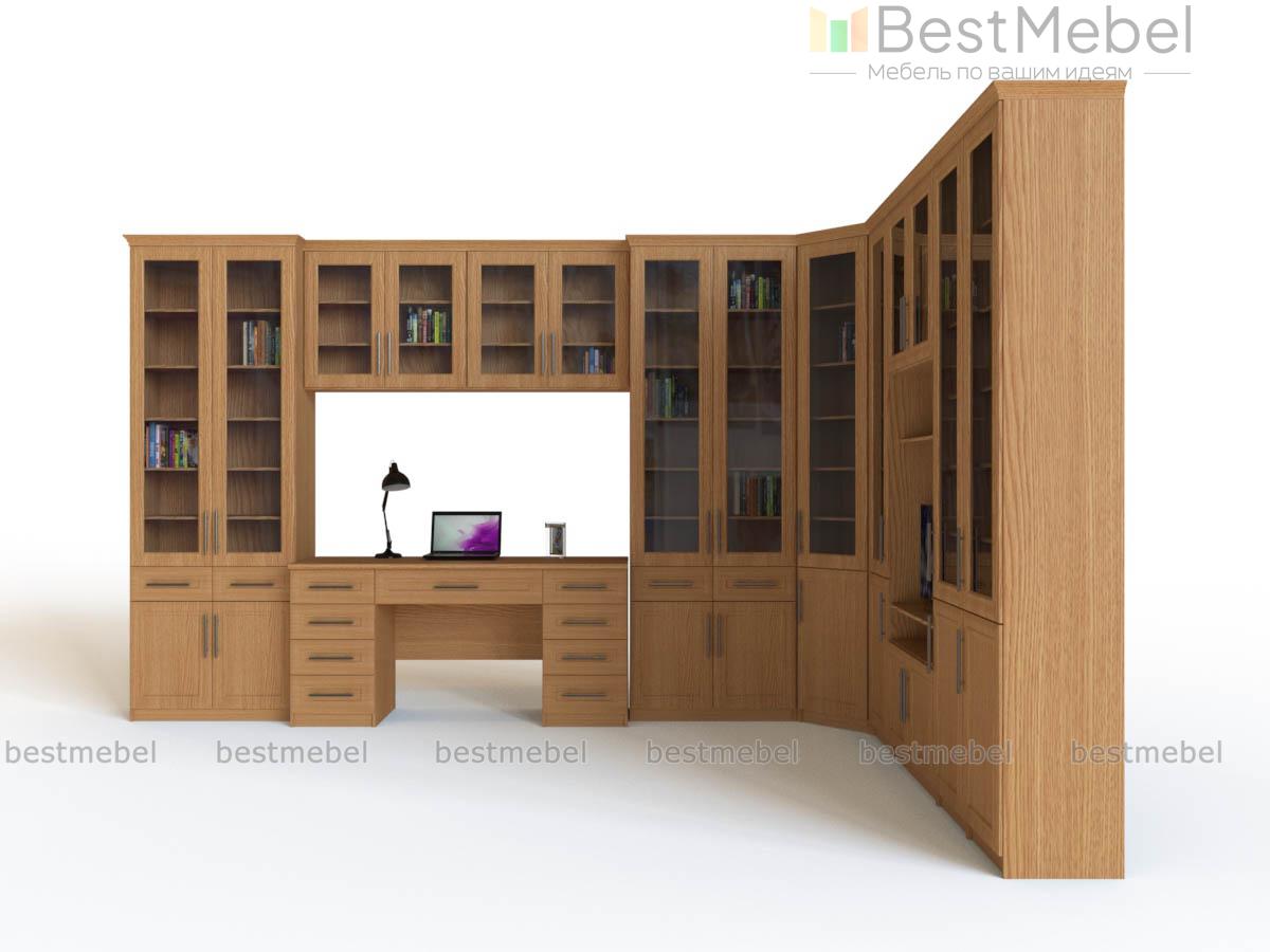Угловой книжный шкаф со столом Классика-9 BMS - Фото