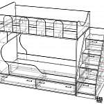 Чертеж Кровать Фанки Кидз - 5 BMS