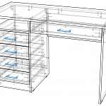 Чертеж Письменный стол школьника ПСК-7 BMS