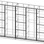 Чертеж Пятидверный шкаф купе с зеркалом BMS