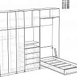 Чертеж Шкаф-кровать трансформер Марио 38 BMS