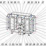 Схема сборки Тумба-витрина Афина МН-222 BMS