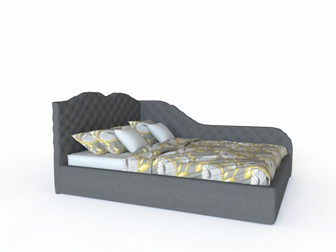 Угловая кровать с мягким изголовьем Лилия BMS - Фото