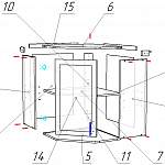 Схема сборки Шкаф навесной угловой со стеклом 590 Греция BMS