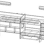 Чертеж Трехъярусная кровать Миф 25.3 BMS