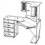 Схема сборки Угловой компьютерный стол Веста с тумбой BMS
