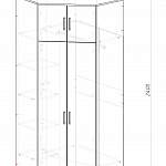 Чертеж Угловой шкаф с антресолью Арфа 8 BMS