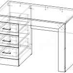 Чертеж Письменный стол МБ 2.1 BMS