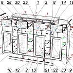 Схема сборки Комод Ковентри со стеклянными дверцами BMS