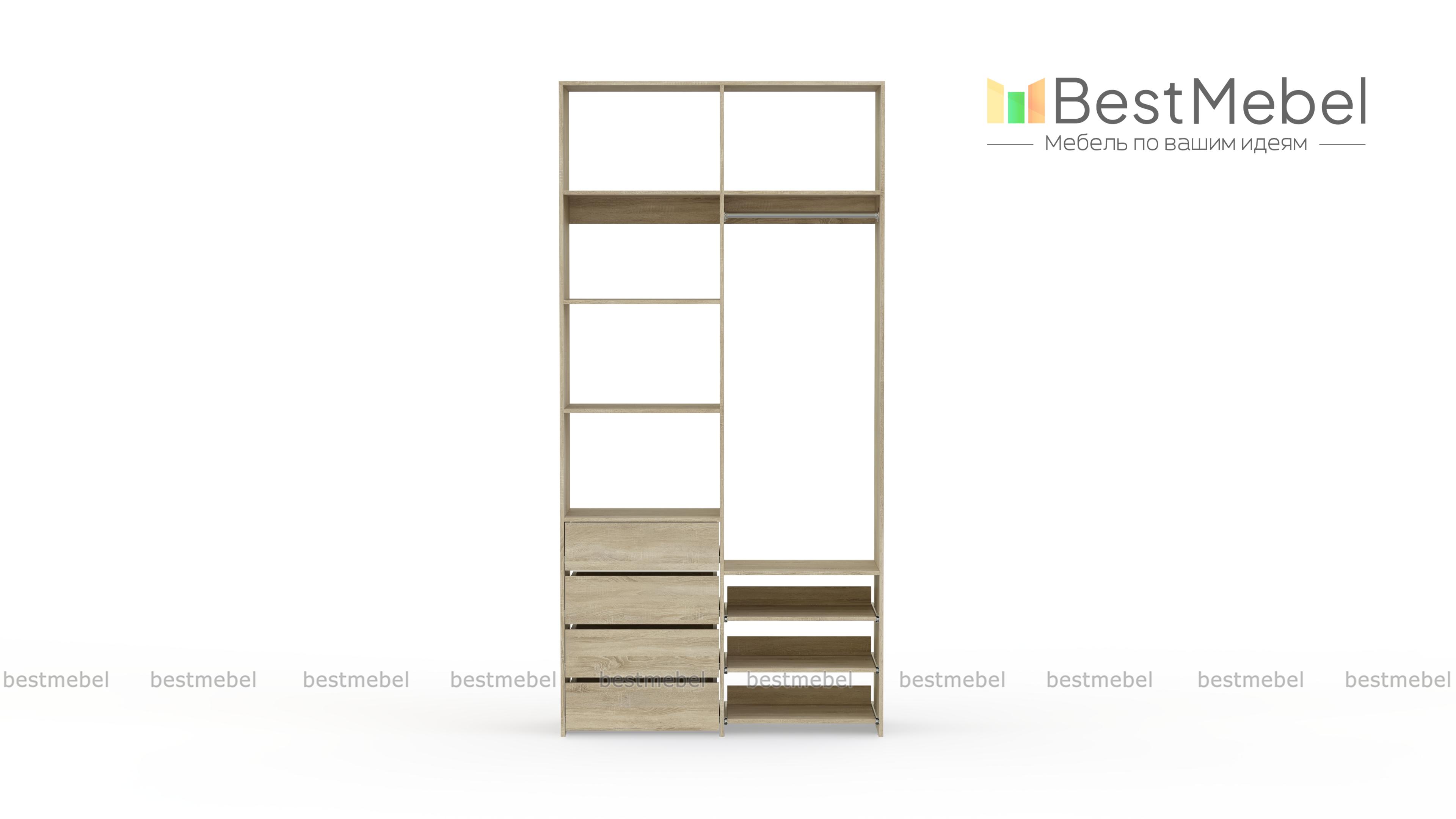 Стеллаж для одежды Мирта 87 BMS - Фото