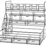 Чертеж Детская двухъярусная кровать Дет-17 BMS