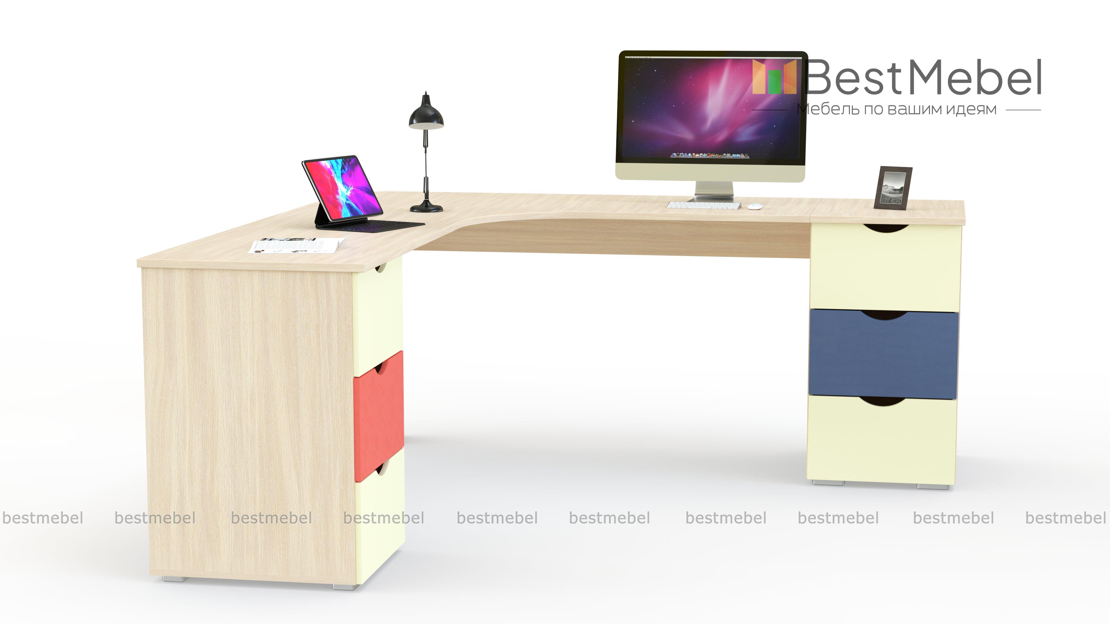 Угловой письменный стол для двоих Дублин 97 BMS - Фото