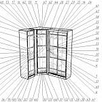Чертеж Угловой шкаф Сакура BMS