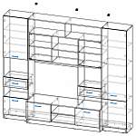 Чертеж Стенка для гостиной Валерия BMS
