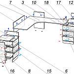 Схема сборки Стол офисный угловой Лори СТ 227 BMS