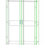 Чертеж Шкаф 2-х дверный венге BMS