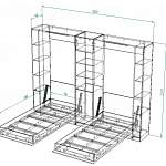 Чертеж Шкаф-кровать с диваном Сара BMS