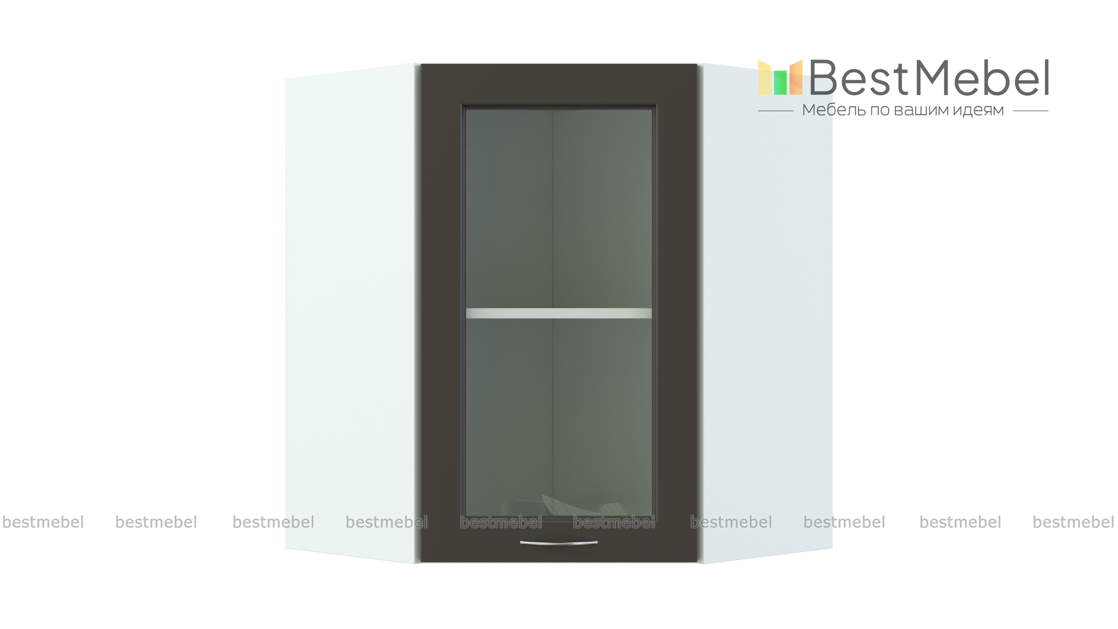 Шкаф верхний высокий Гарда угловой стекло 550 BMS - Фото