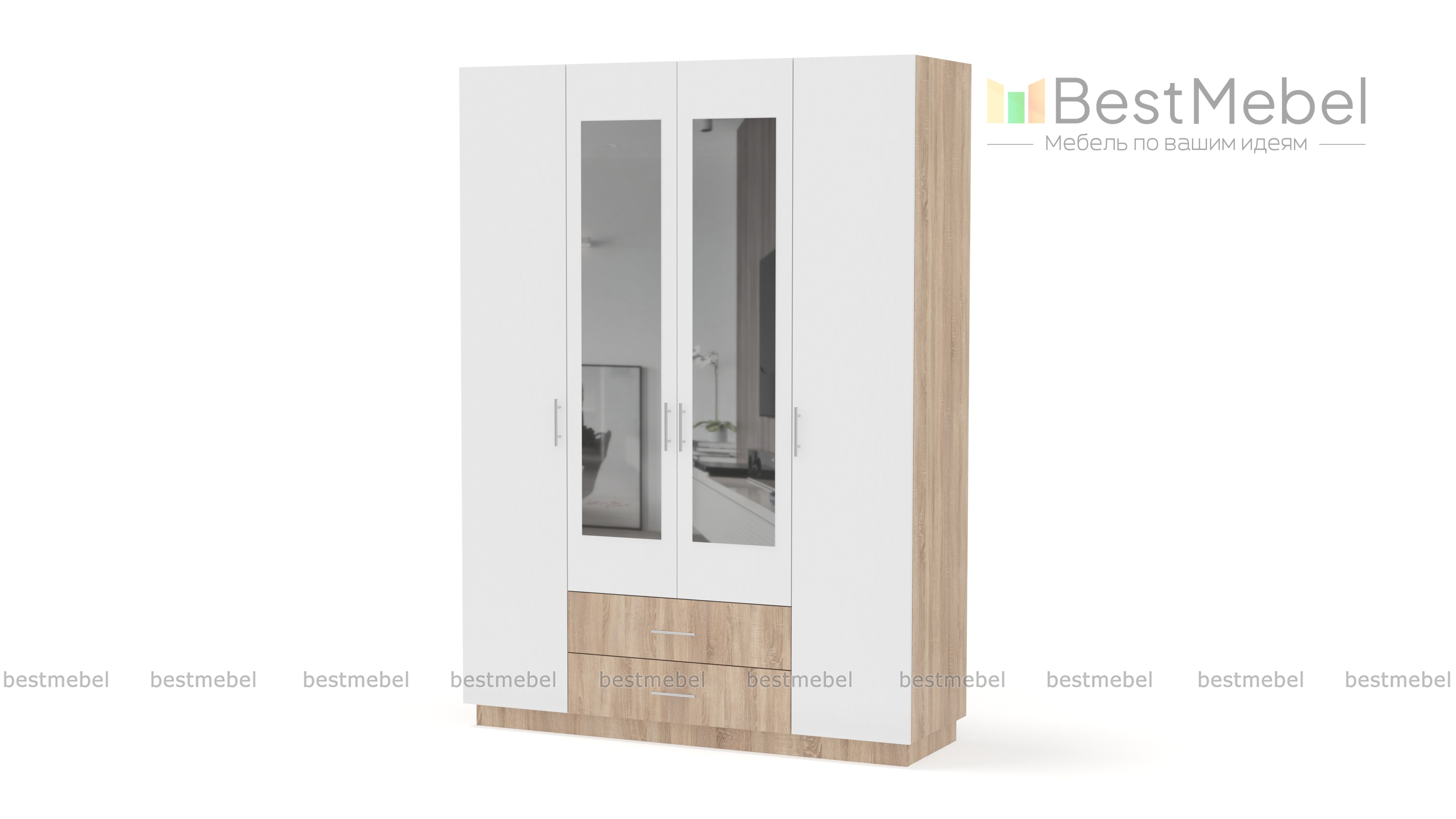 Шкаф четырехдверный Шон-7 BMS