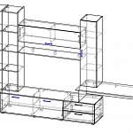 Чертеж Стенка для гостиной Брайтон BMS