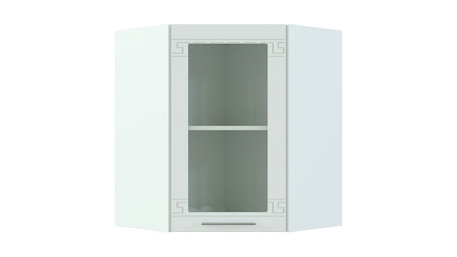 Шкаф навесной угловой со стеклом 590 Греция BMS - Фото