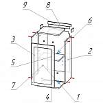 Схема сборки Шкаф верхний с 1-ой остекленной дверцей Настя BMS
