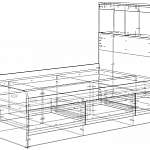 Чертеж Кровать с 3 ящиками Кассиопея 19 BMS