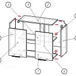 Схема сборки Шкаф верхний с 2-мя дверцами Валерий BMS