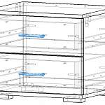 Чертеж Тумба прикроватная Милана 3 BMS