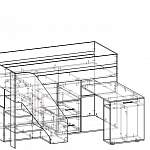 Чертеж Кровать-чердак Лилия 4 BMS