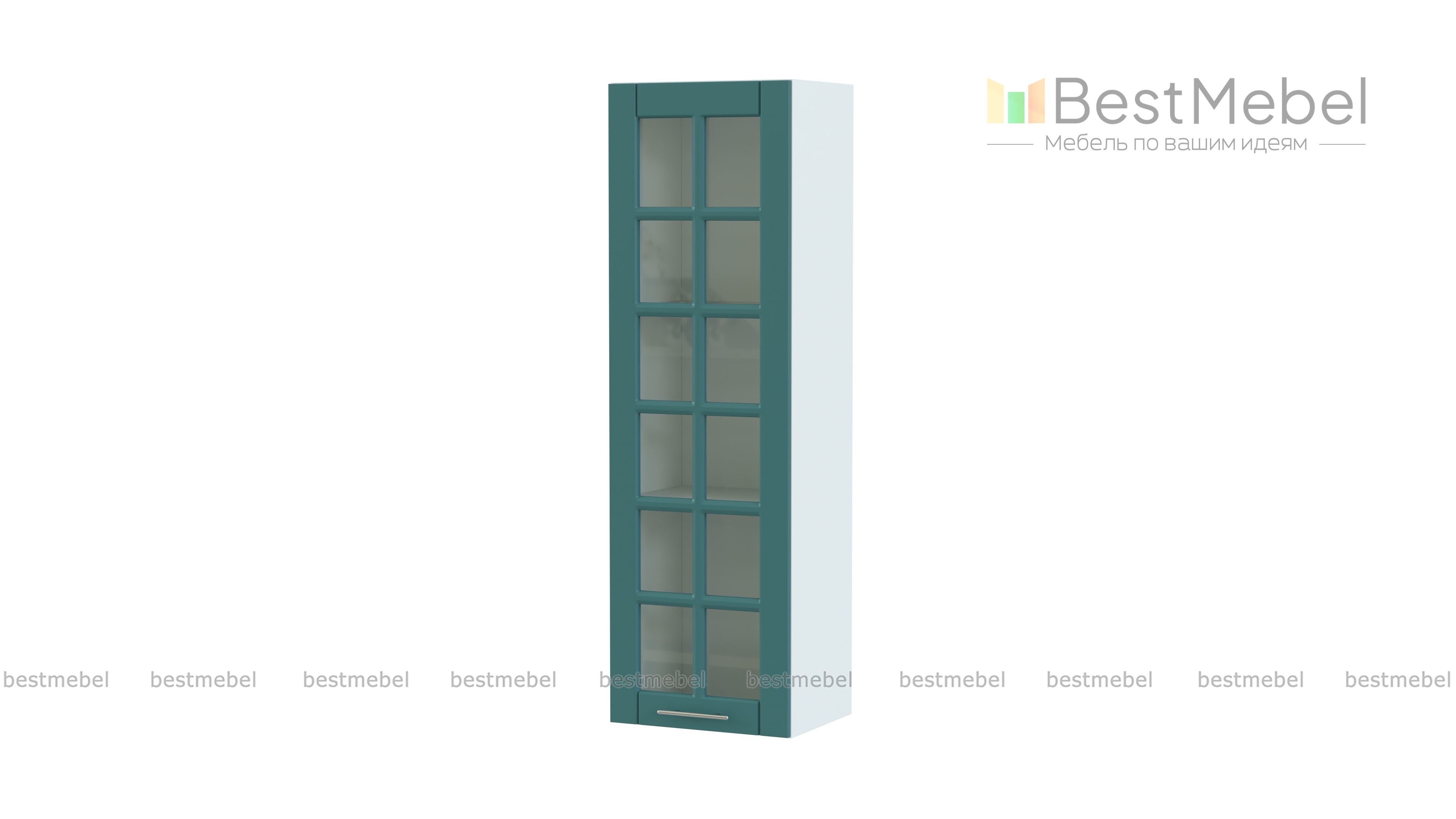 Полупенал навесной 1 дверь со стеклом Палермо BMS