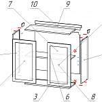 Схема сборки Шкаф верхний со стеклом 2 двери Брауни  BMS