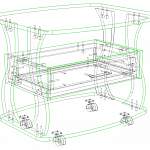 Чертеж Журнальный столик Барон 3 BMS